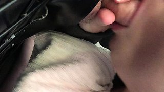 Blowjob and handjob from slutty amateur blonde
