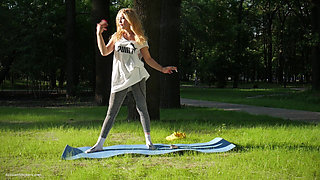 Sexy Russian Girl Smoking Cigarette Relaxed Outdoors