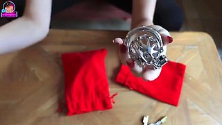 Amateur Couple Unboxing New Chastity Cage - Femdom Training for Beginner Slave