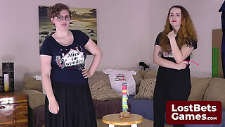 Strip Reacharound with horny babes Roxy and Gracie
