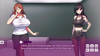 My Housewife Gemma Enjoying Her First Lesbian Experience with Goothic Girl Satin by Licking Pussy - Cuckold Husband Watching