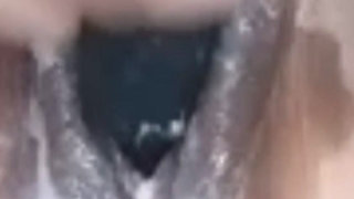 Wife dildo in home