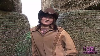 Cwogirl gets naked in the middle of a farm