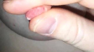 I rub her nipples and clitoris while she rides me