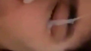 Desi BF Cum on Her Cute and Innocent Girlfriends Face Fuck