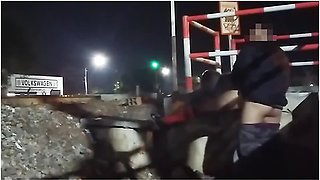 Public Sex In The City Naked Girl Flashing Wet Pussy To Voyeur Passengers Of The Train And Trucks - Wet Girl