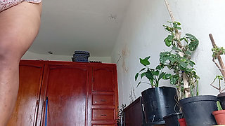 Mother-in-law told me that she cleaned the room in a thong