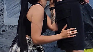 Cum in Mouth Near Tent While Nobody Sees - Vertical Version