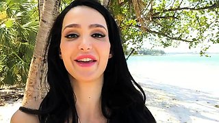 Nasty brunette pornstar with big boobs