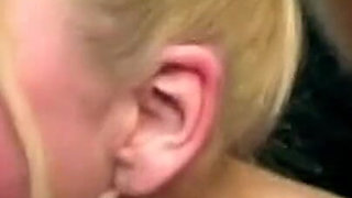 Cum Dripping Gangbang Slut Licks Ass and Swallows Loads