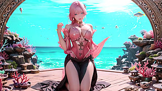 Pink Mermaid Queen! Private Gaze in the Underwater Palace, from Deep Sea Dreams to Beach Climax.