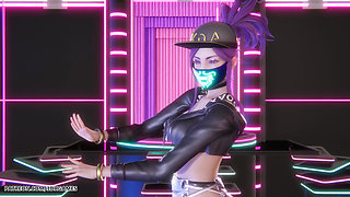Mmd Hwasa - Na - Akali Sexy Striptease League of Legends Hentai Uncensored 4K 60fps