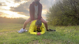 The Anal Granny Outdoors!