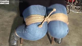 Dutch Gal Stool-strapped Jaws Taped Fighting