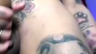 Big Tits Tranny Jerking her Big Hard Cock