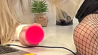 Busty Secretary Masturbates in the Office and Squirts!