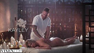Vixen featuring Quinton James and Kayley Gunner's creampie smut