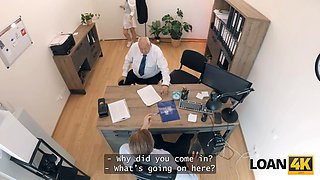 Loan4k. amateur aggressive office xxx with cool mina k and a loan manager