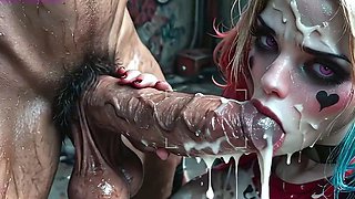 Harley Quinn Bathing in Sperm after Massive Creamy Loads