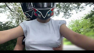 I Picked up My Favorite Client From Didi Without a Bra and Touched My Big Tits Again