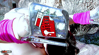 European Lesbian Babes Elodie Bathory & Krystal Outdoor Hardcore Action