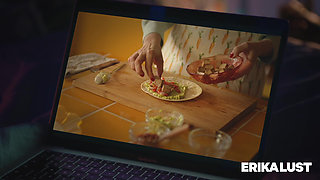 Sex with hot Big boobs MILF - The Cooking Show on ERIKA LUST