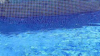 Bellattrix Seduces Her Neighbor at the Pool Almost Caught Before Finishing at Home