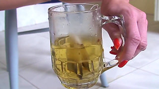 Slave Lets Piss on Him