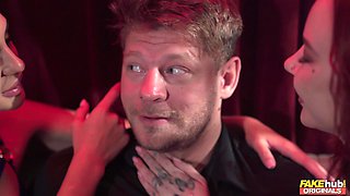 Raunchy sluts threesome porn scene