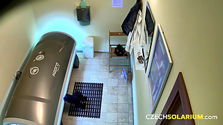 Czech Solarium 137: Silicone MILF Bares All in Solarium