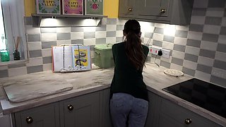 Sweet amateur teen GF jerking dick 2