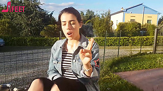 Petra smokes her ciggaretes outdoor