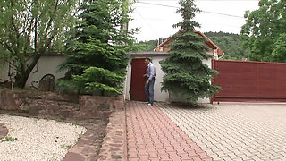 Wife shares big cock and thick cum of husband generously with the maid at home