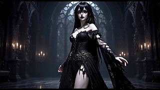 Ai Hentai - Dark Gothic Babe Solo Show Teasing, Stripping NSFW