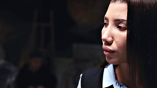 Time Freeze Porn: Italian Beauty Layla Scarlett Performs Steamy Handjob for Sam Bourne During Security Duty