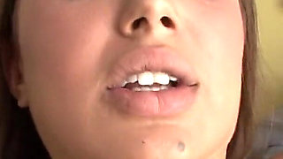 Gorgeous teen rides massive dong hard before getting cumshot on her tits