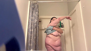 Nasty fat bitch showers