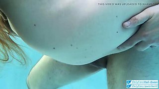 RedQueens Long Redhead Tits Get Fucked Underwater Poolside
