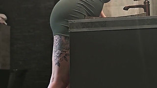 A Camera in a Public Restroom Catches a Strange Man Fucking a Girl Who Is Washing Her Panties.