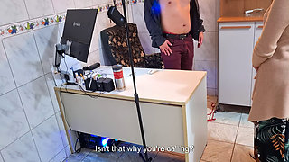 The female boss asked the employee to get naked and sucked his ass - rimming.