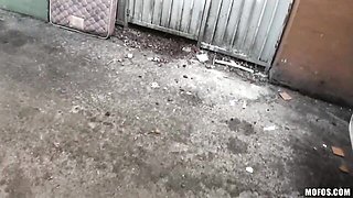 Fake-boobed doll Evi Fox is enjoying jumping on a large penis