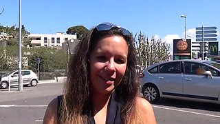 Adeline A French Real Amateur Enjoys POV Blowjob In Car