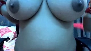 Beautiful baby shares big juggs sensual solo masturbation