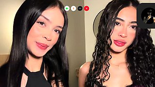 THE VIDEO CALL ENDS IN THREESOME! DEEP DOUBLE FUCK...