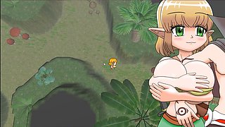 Curvy anime babe with big boobs in a wild adventure