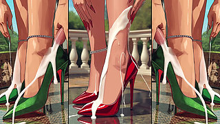 High-Heels get cum from alle sites an will be licked by hot anime girls