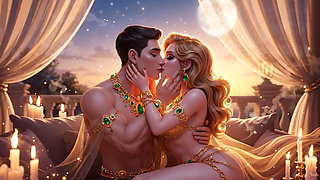 Intense Close-Up Kissing Desi Couple - Gold Jewelry Wali Sexy Indian Girl Aur Muscular Boy Ki Full Passion