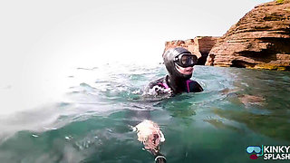 Diving in My Shiny Two-piece Wetsuit