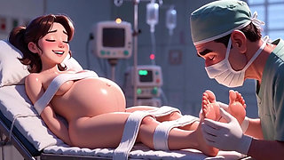Naughty Doctor Sucking Pregnant Patient Toes in Surgery