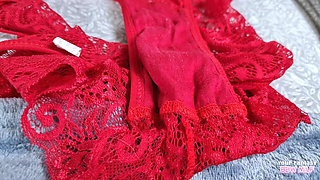 Sliding My Dildo Inside My Hairy Pussy with My Santa Outfit on and My Big BBW Mature MILF Tits Out for You Panties Amateur